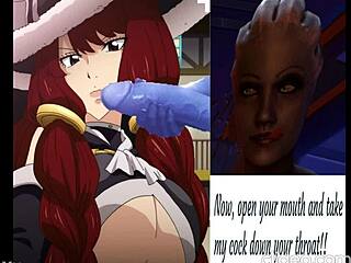 Irene Belserion's redhead gangbang bukkake humiliation by monster blue cocks crushes her