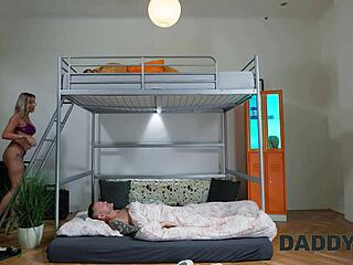 boyfriend blind while stepdaddy rams tattooed blonde teen hard