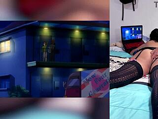 Exotic latina babe reacts to hot hentai blowjobs craving cum on big tits and ass