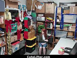 uhh i got caught stealing so this old guy punishes my ginger teen pussy hard