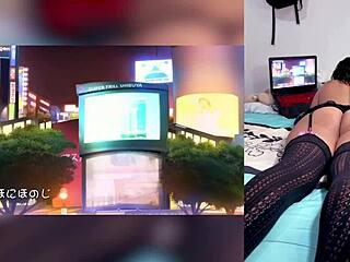 Exotic latina babe reacts to hot hentai blowjobs craving cum on big tits and ass