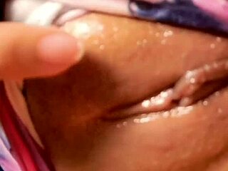 😈 naughty latina babe dildos saggy tits pussy on bed