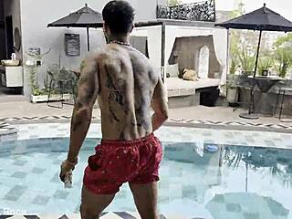 Neighbor Verito Aguas joins threesome for double penetration, rough doggystyle riding deepthroat on monster cocks