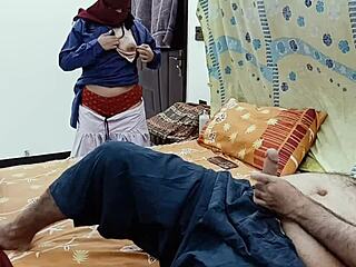 desi schoolgirl watches stepdad stroke then fucks him 😈