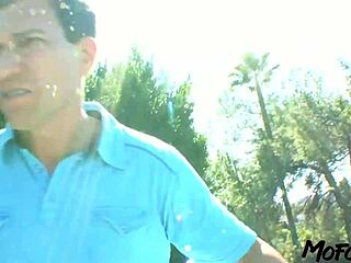 Brunette Amateur Craves Stepdad's Rough Anal Fuck Behind the Scenes