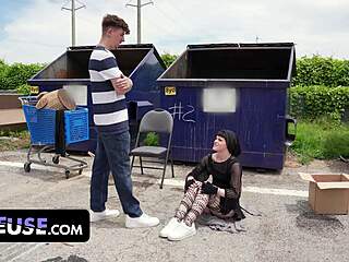 Homeless Alt Girl Transforms to Preppy Cock-Slut in Shower Slop