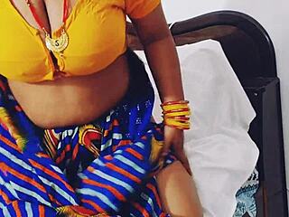 indian bhabhi rides dever cowgirl with dirty talk and naughty pussy close-up