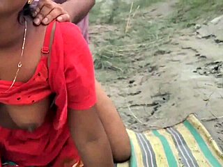 Bangladeshi cutie gets tight pussy fucked outdoors missionary style
