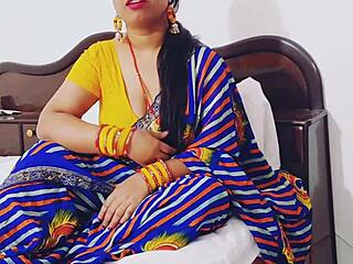 indian bhabhi rides dever cowgirl with dirty talk and naughty pussy close-up