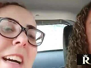 Chat goes wild in car with sexy redhead latina Natasha Sub flashing tits?