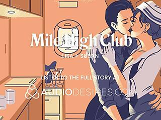 Flight attendant's dripping wet pussy licked risky by desperate lesbian mid-flight