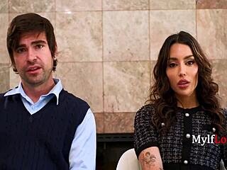 Horny latina vanessa sky gets spied on then licked shaved pussy in parody fuck