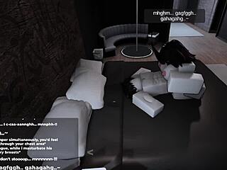 Sexy big ass babe plays roblox and takes turns submitting hard