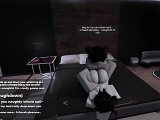 Sexy big ass babe plays roblox and takes turns submitting hard