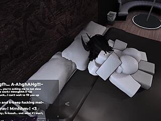 Sexy big ass babe plays roblox and takes turns submitting hard