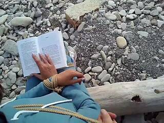 sofi bound tied up against sea reads book pov bondage!