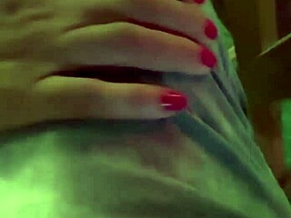 guy stumbles on cute brunette watching live streams in lingerie flashing bodybuilder curves