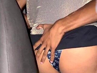 guy stumbles on cute brunette watching live streams in lingerie flashing bodybuilder curves