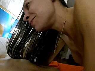 i tie him up tight and swallow his whole cock deep in my throat bondage blowjob