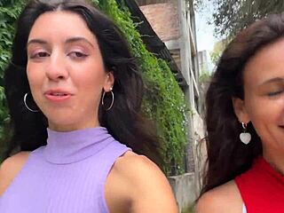 our slutty neighbors beg for cum facials before public walk 💦😈👯