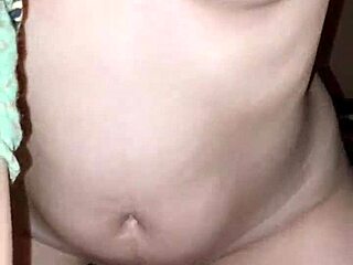 pregnant young asian milf creampied hard by coworker in bedroom