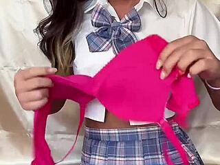 japanese shemale teen bitch toys her tight hole