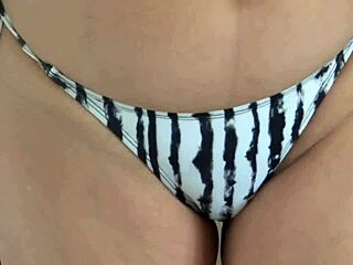 check out my wife's hot stepsis flashing her bikini bod and garter stockings on the beach