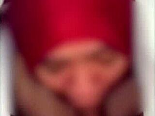 indonesian jilbab beauty takes huge cock in tight pussy