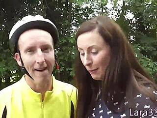 uk milf in stockings gets assfucked doggystyle then jizzed on her bent over bum.