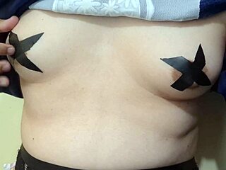 damn this cute blonde sissy slaps her milky nipples hard with that fat dildo