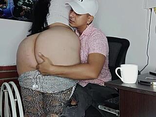 Curvy colombian secretary bbw wet pussy fucked passionately by boss for raise