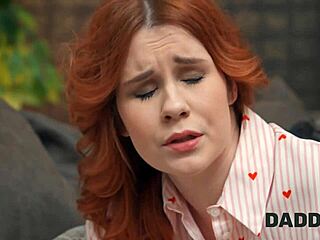 whoa, this redhead goes nuts jumping daddy's cock in crazy hardcore ride