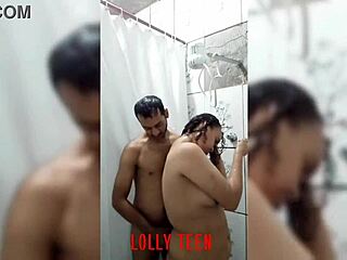 POV bath blowjob turns into bent over doggystyle pounding