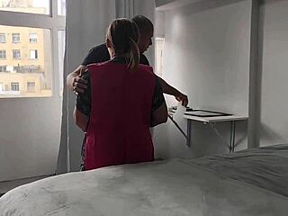 Maid ditches lunch to suck boss's monster cock! 🍆💦😍