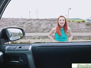 sexy redhead babe in lingerie deepthroat sucking balls then bent over doggystyle pounding handjob casting 😍🔥