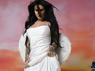 busty tattooed milf joanna angel strips her curves