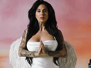 busty tattooed milf joanna angel strips her curves