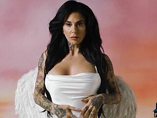 busty tattooed milf joanna angel strips her curves