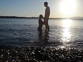 getting watched on beach turns into rough public pounding of her huge ass and monster cock beach sex