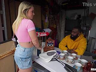 garage reality where athletic blonde chokes on cum for love