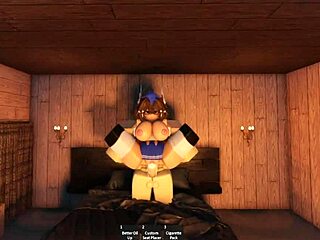 sexy big ass slut bends for rough pounding by monster cock in wild roblox romp