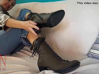 Bold Milf Dominates Submissive Slave in Kinky Boots Heels