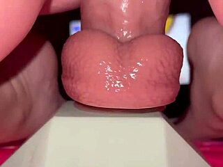 tiny redhead housewife bounces on massive fence post cock