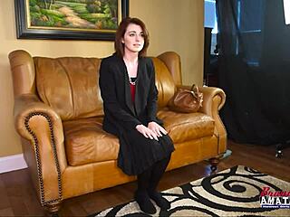 Wanna see cute redhead coed rub perky tits and toy her dripping shaved pussy?