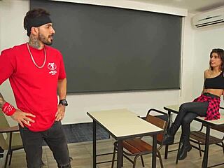 Petite Horny Student Seduces Teacher with Juicy Blowjob then Rides Cock Cowgirl for Passing Grade in Classroom