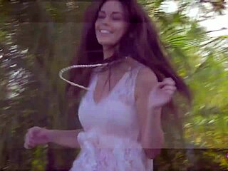 Two Naughty Brunette Angels Lick Tattoos and Pussies Outdoors!