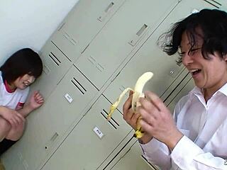 Curvy japanese virgin teen with big natural tits seduces classmate to suck cock after sport in uncensored jav