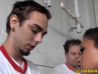 Ebony Skin Diamond Gags On White Cocks In Gangbang Facial Cumshot