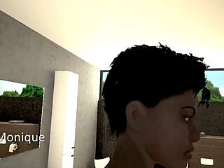 Redhead babe teases in steamy shower reality game trailer