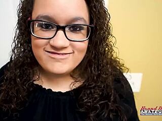 brunette harper auditions with wet throat rimjob cum swallow